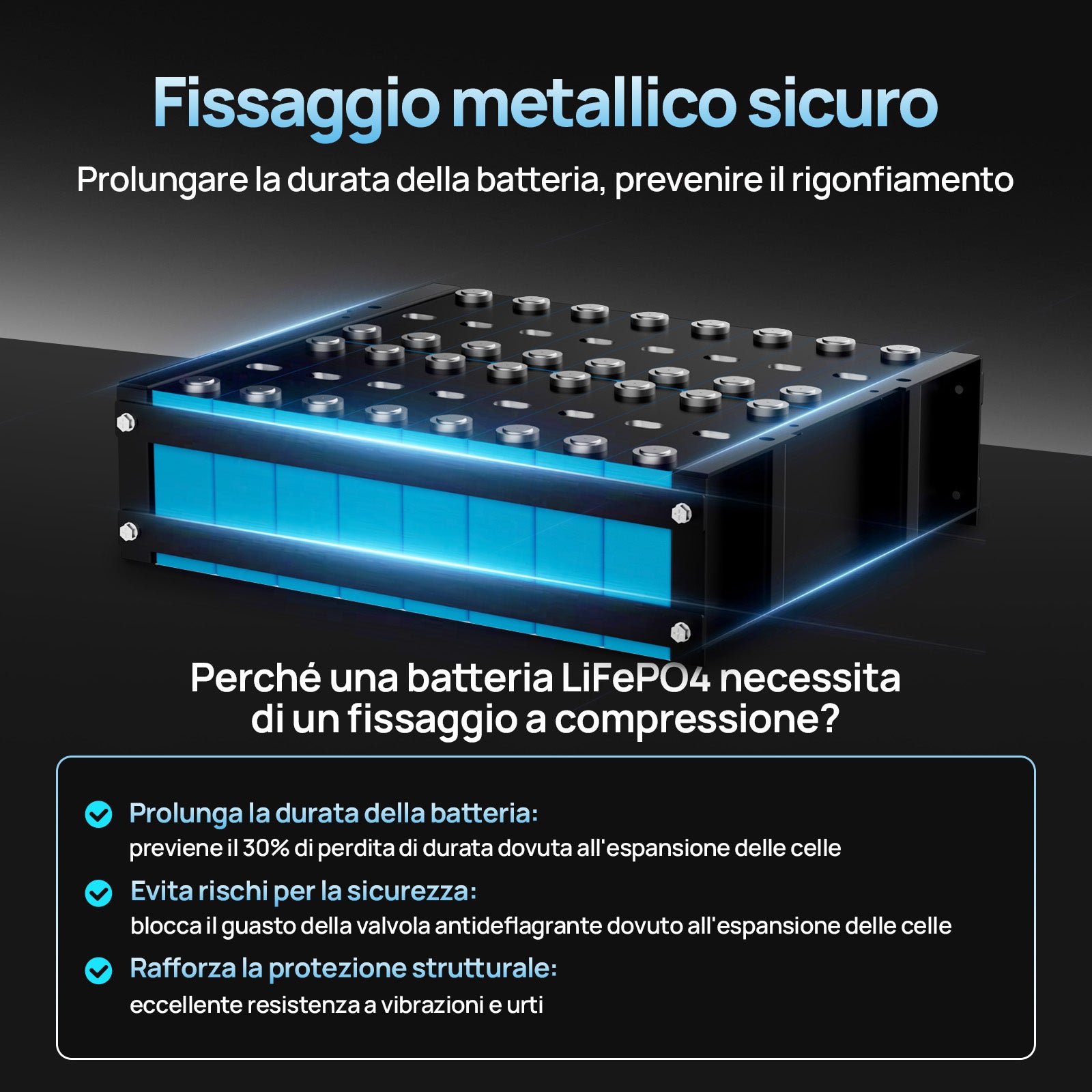 DC HOUSE 48V 50Ah Batteria LiFePO4 Durevole con Custodia in Metallo e Caricatore – Bluetooth e Protezione per Basse Temperature per Carrelli da Golf