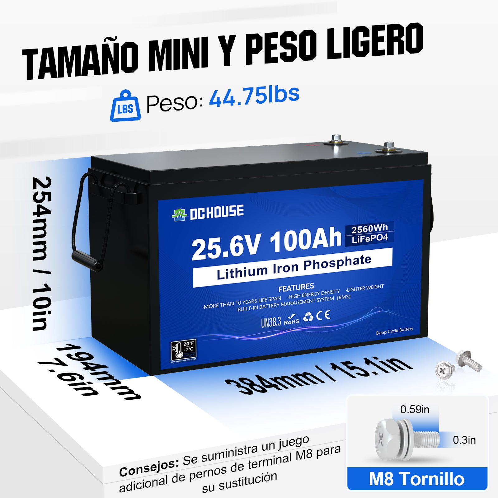 24V 100Ah Deep Cycle LiFePO4 Lithium Battery