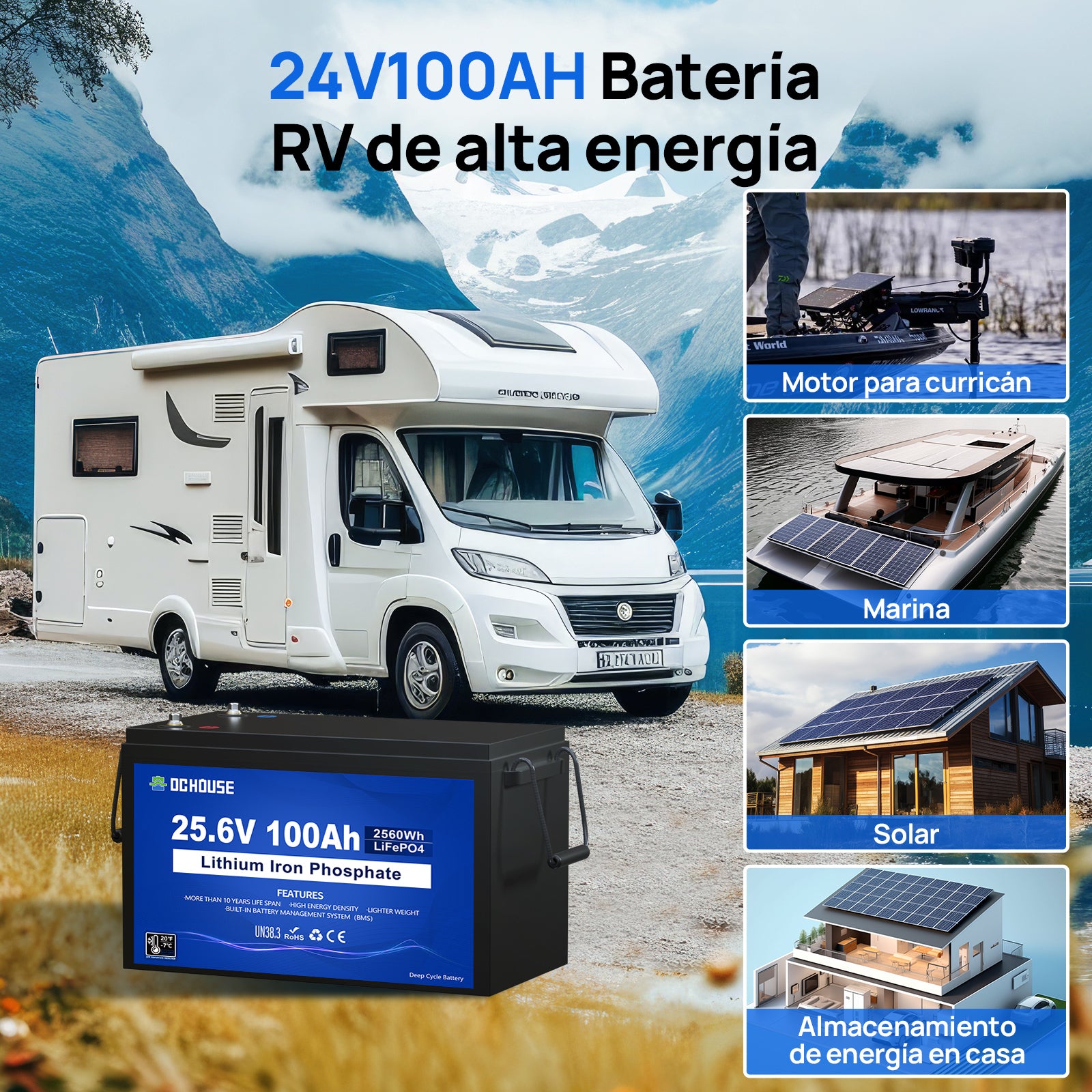 24V 100Ah Deep Cycle LiFePO4 Lithium Battery