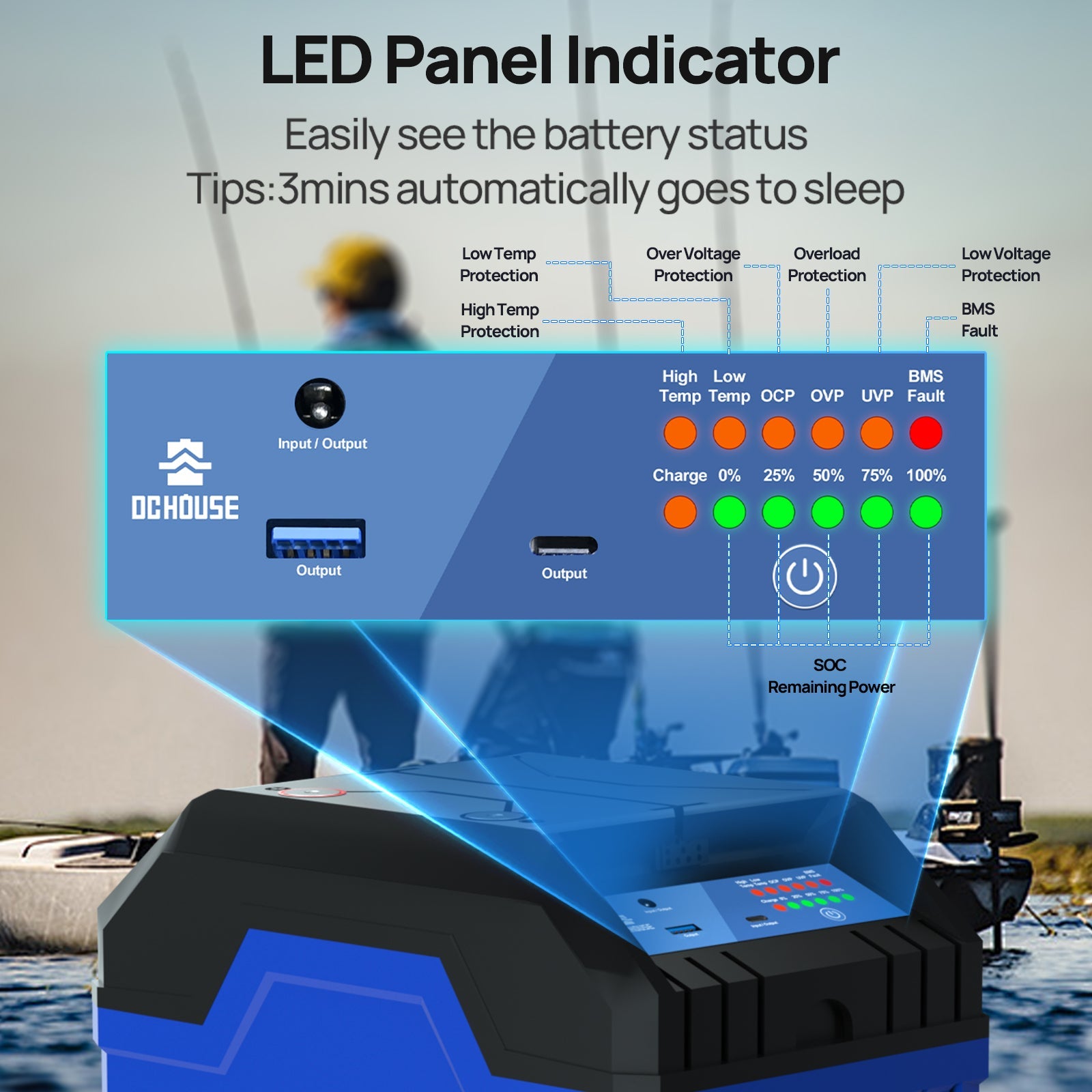 12V 100Ah 3.0 Portable Deep Cycle LiFePO4 Bluetooth & Low Temp Protection Battery