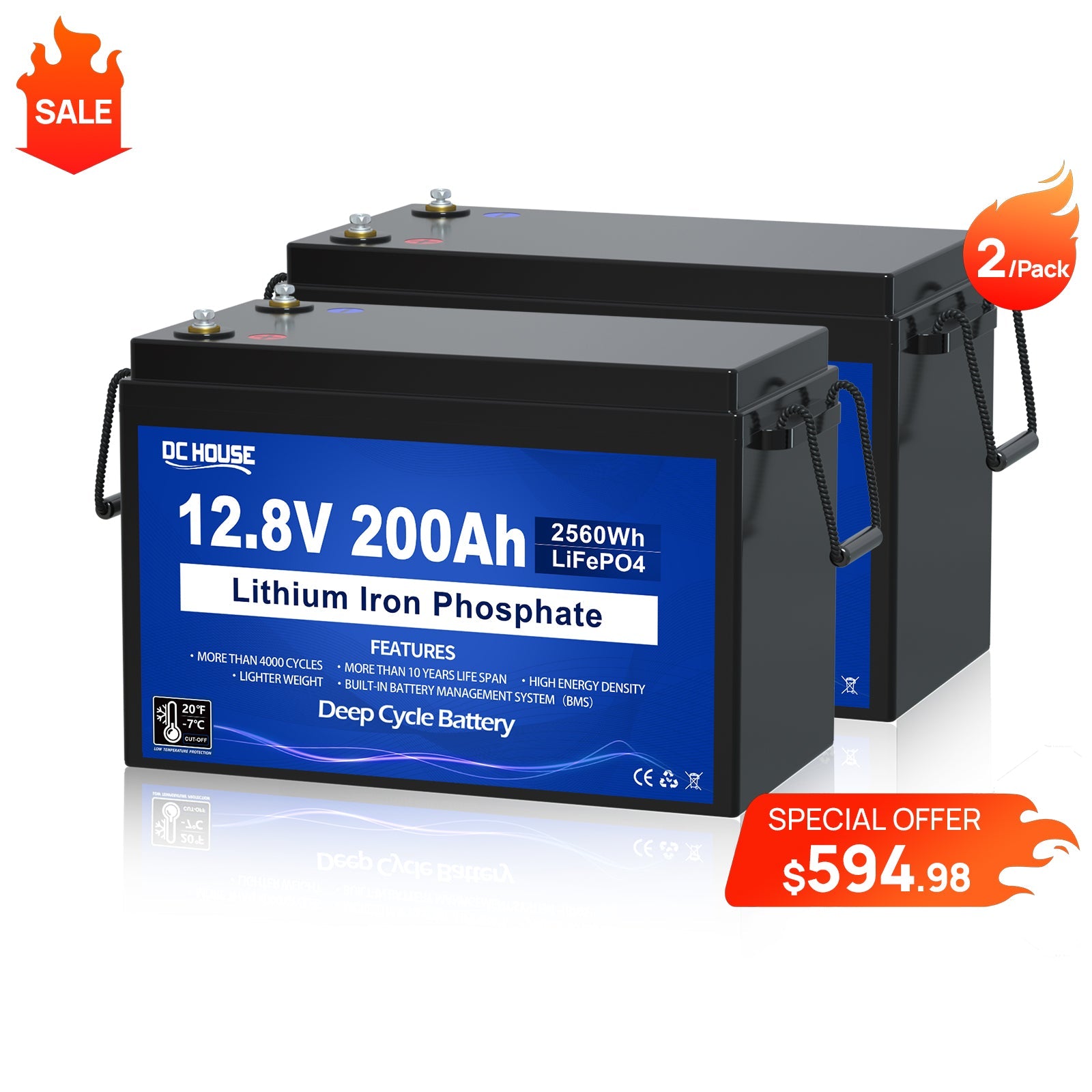 12V 200Ah Deep Cycle LiFePO4 Lithium Low Temp Protection Battery