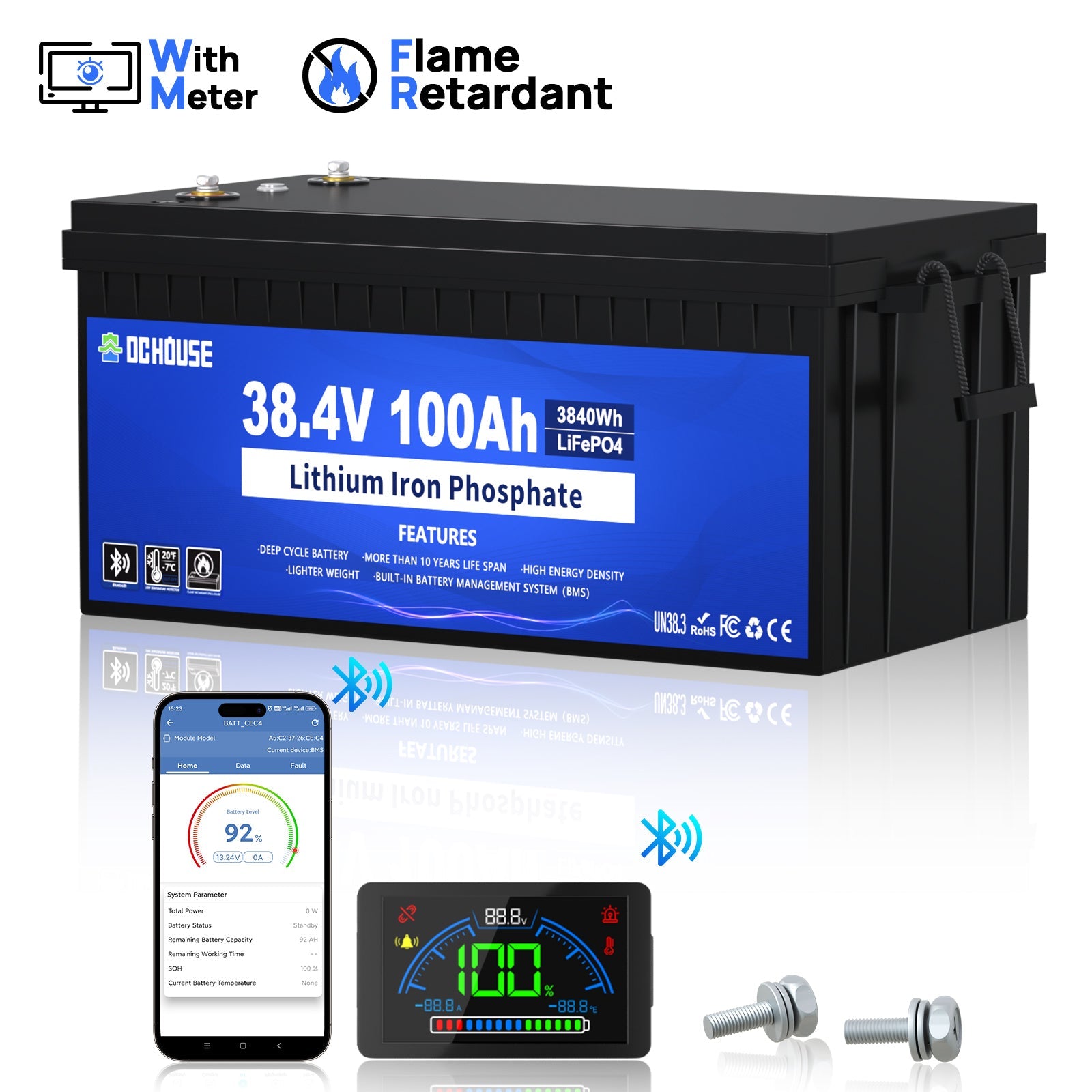 36V 100Ah BT & Low Temp Protection