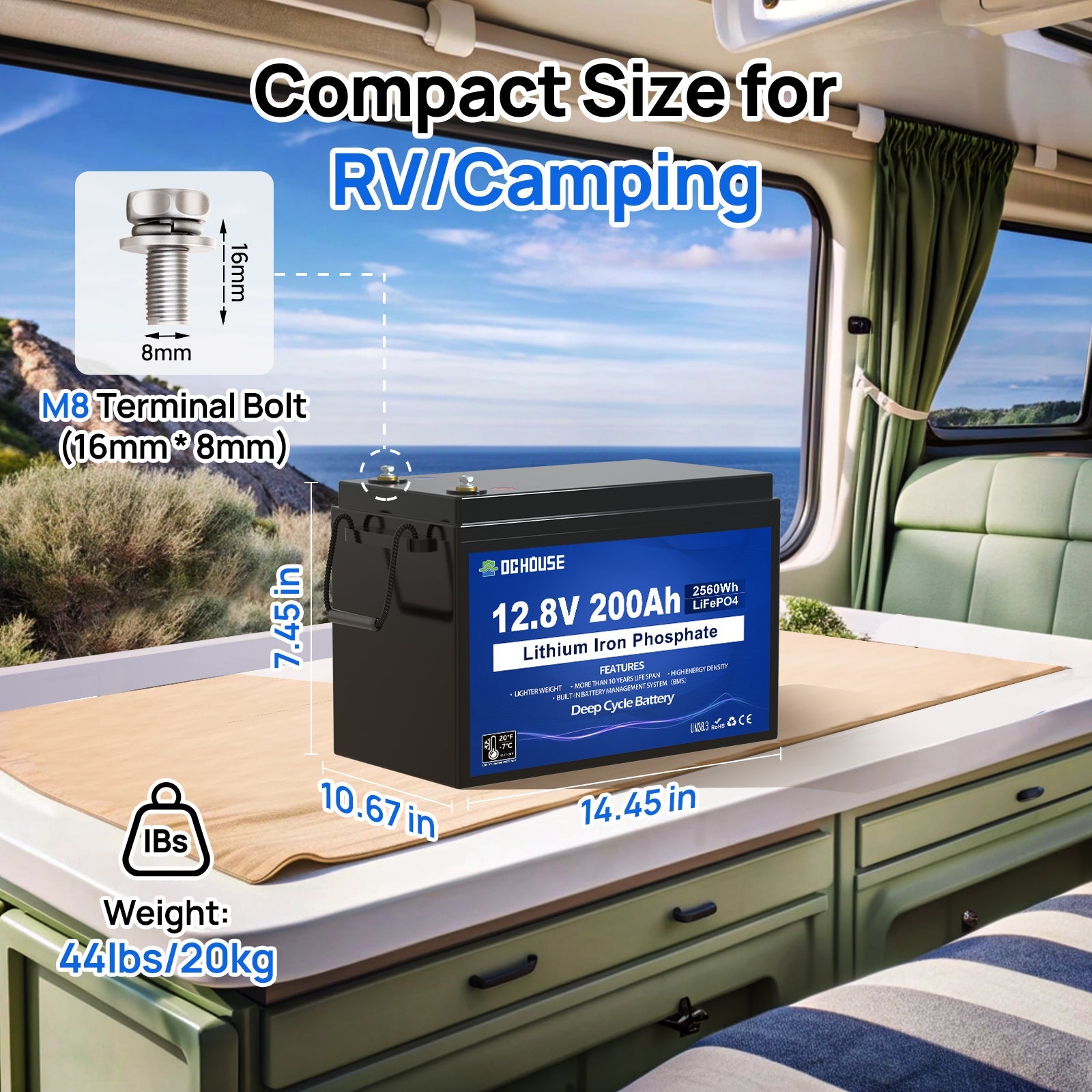 12V 200Ah Deep Cycle LiFePO4 Lithium Low Temp Protection Battery