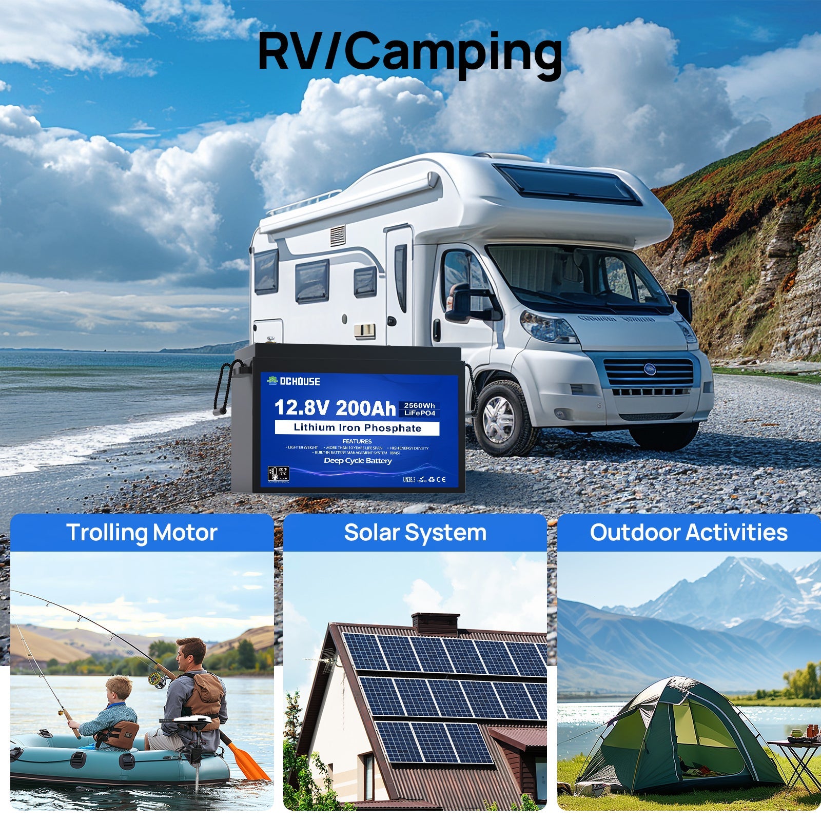 12V 200Ah Deep Cycle LiFePO4 Lithium Low Temp Protection Battery