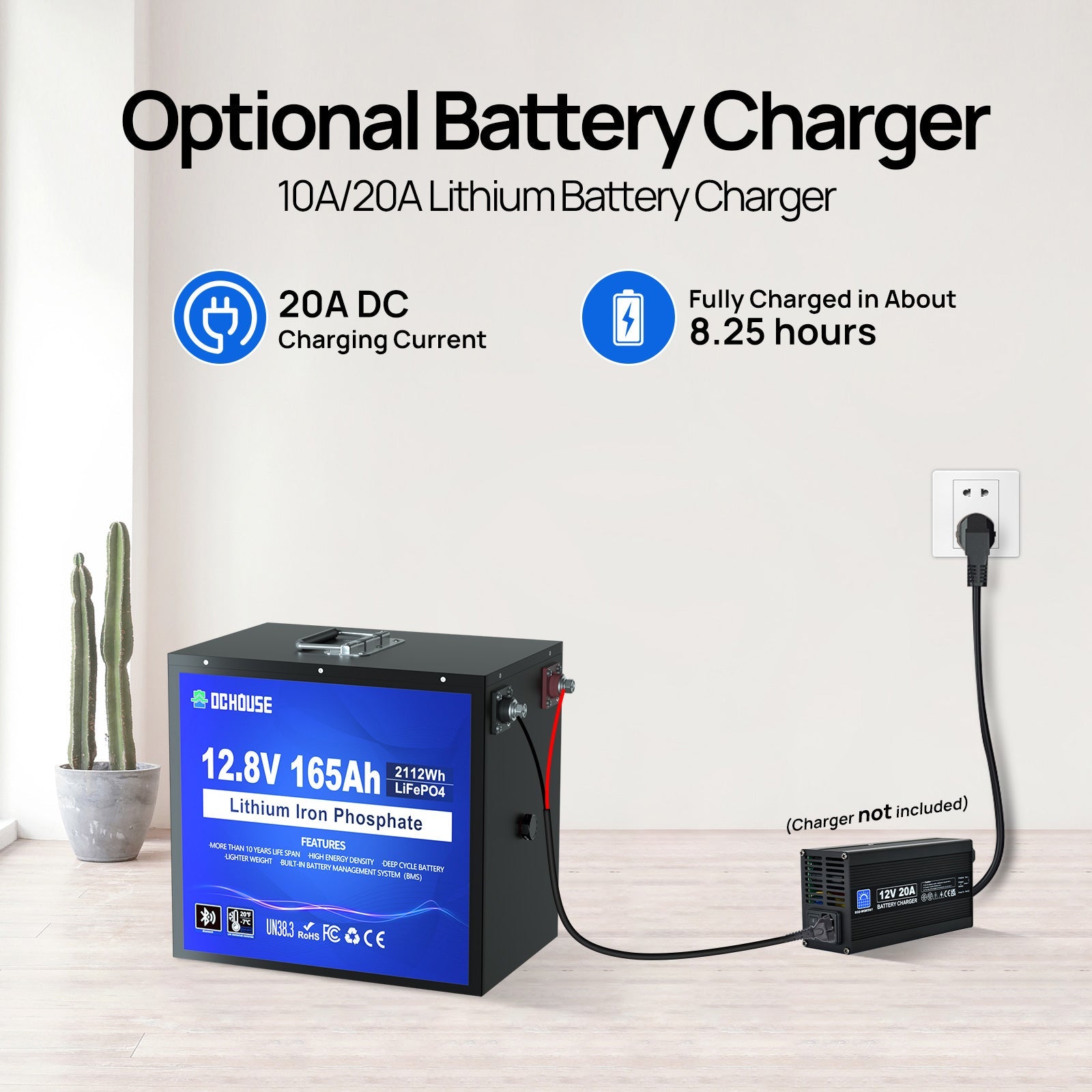12V 165Ah Deep Cycle LiFePO4 Bluetooth & Low Temp Protection Battery